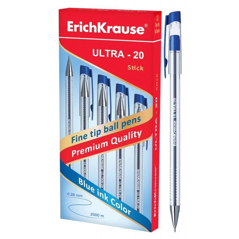 Ручка Erich Krause шариковая "Ultra" L-20  0,6мм синий